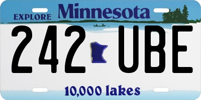 MN license plate 242UBE