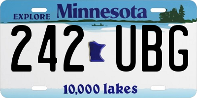 MN license plate 242UBG