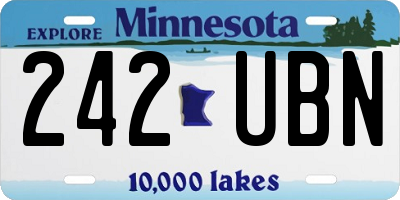 MN license plate 242UBN