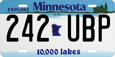 MN license plate 242UBP