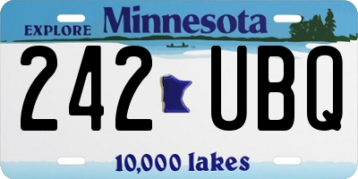 MN license plate 242UBQ