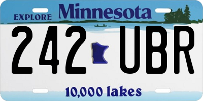 MN license plate 242UBR