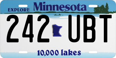 MN license plate 242UBT