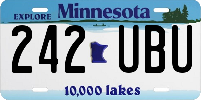 MN license plate 242UBU