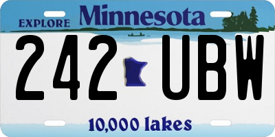 MN license plate 242UBW