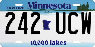 MN license plate 242UCW