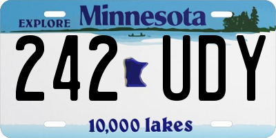 MN license plate 242UDY