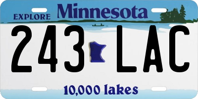 MN license plate 243LAC