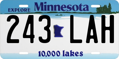 MN license plate 243LAH