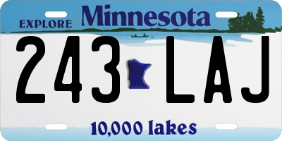 MN license plate 243LAJ