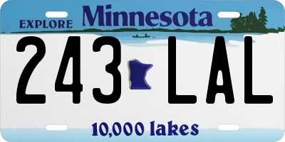 MN license plate 243LAL