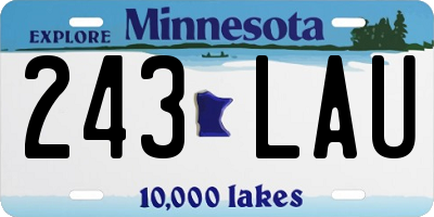 MN license plate 243LAU