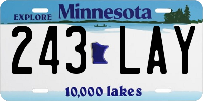 MN license plate 243LAY