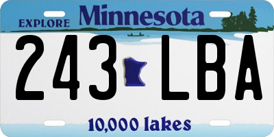 MN license plate 243LBA