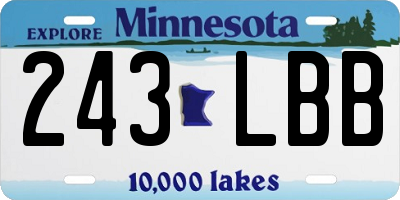 MN license plate 243LBB