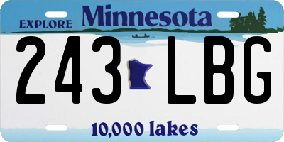 MN license plate 243LBG