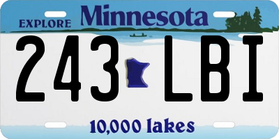 MN license plate 243LBI