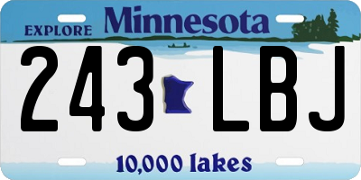 MN license plate 243LBJ