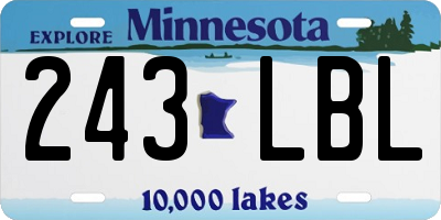 MN license plate 243LBL
