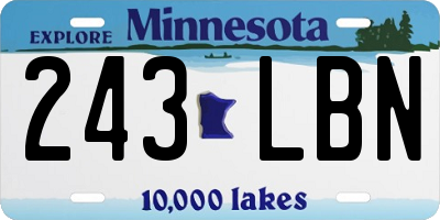 MN license plate 243LBN