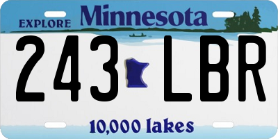 MN license plate 243LBR