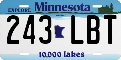 MN license plate 243LBT