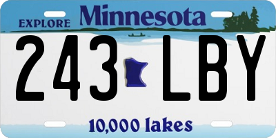 MN license plate 243LBY