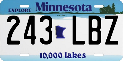 MN license plate 243LBZ
