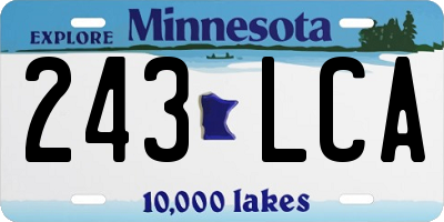 MN license plate 243LCA