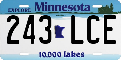 MN license plate 243LCE