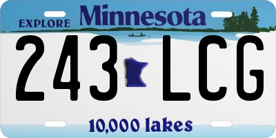 MN license plate 243LCG