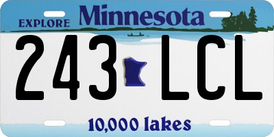 MN license plate 243LCL