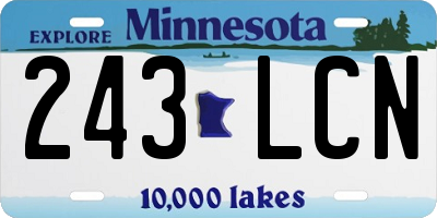 MN license plate 243LCN