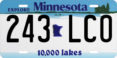 MN license plate 243LCO