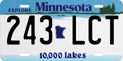 MN license plate 243LCT