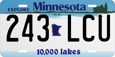 MN license plate 243LCU
