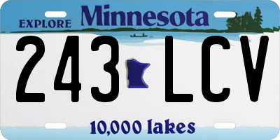 MN license plate 243LCV