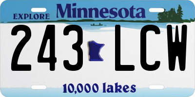 MN license plate 243LCW