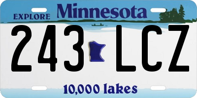 MN license plate 243LCZ