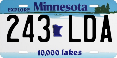 MN license plate 243LDA