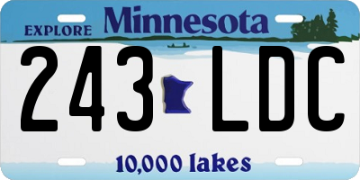 MN license plate 243LDC
