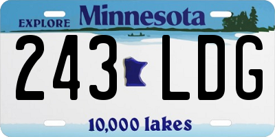 MN license plate 243LDG