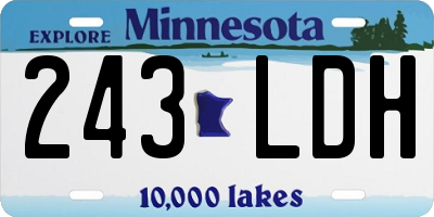 MN license plate 243LDH