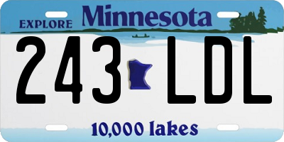 MN license plate 243LDL