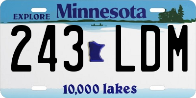 MN license plate 243LDM
