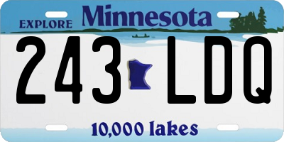 MN license plate 243LDQ