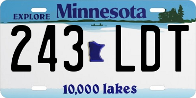 MN license plate 243LDT