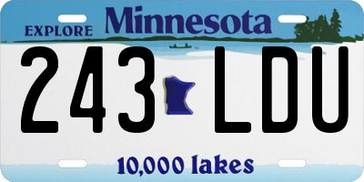 MN license plate 243LDU