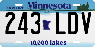 MN license plate 243LDV