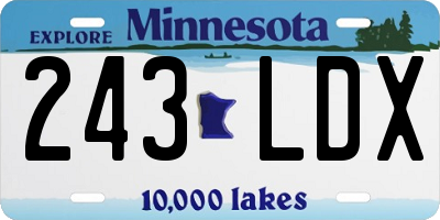 MN license plate 243LDX
